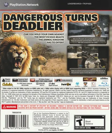 Cabela's Dangerous Hunts 2013 (USA) (v1.01) (Disc) (Update) box cover back